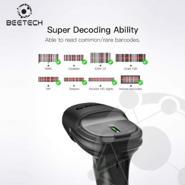 Máy quét mã vạch không dây P7 với khoảng cách truyền cực dài 400M, màn hình đọc (Pro 7)